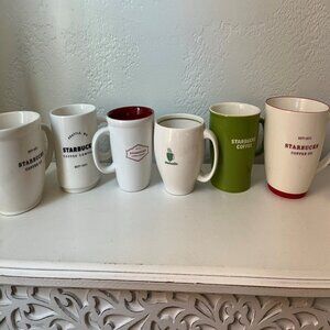 Starbucks Logo Mugs - set of 7 (used)